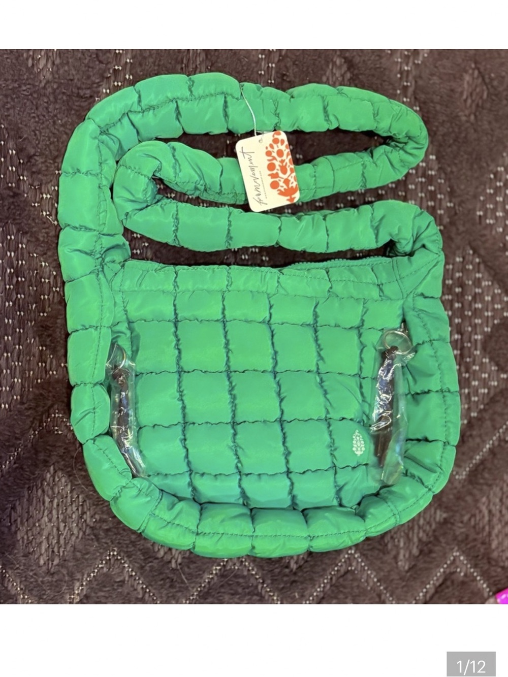 NWT Free People Movement Quilted Baby Carryall Crossbody Bag in Kelly Green - Picture 1 of 12